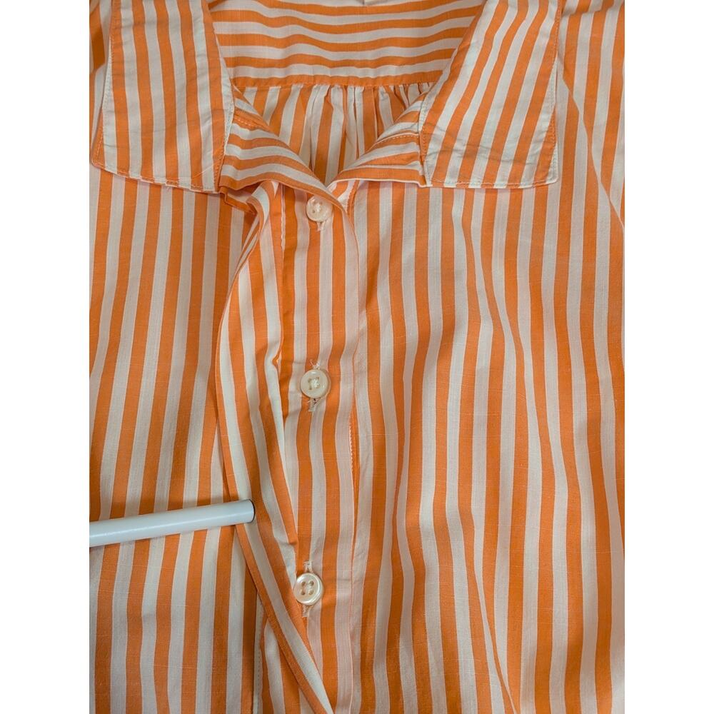 Ann Mashburn Anaya Popover Shirt Size S Striped Orange White 100% Cotton - Picture 6 of 11